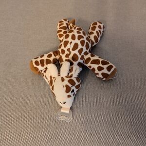 Giraffe Plush Pacifier Holder - Brown and White